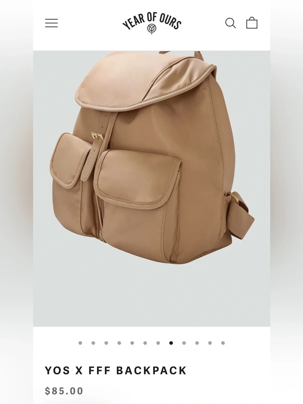 Year of Ours x FFF Tan Backpack NWT $85